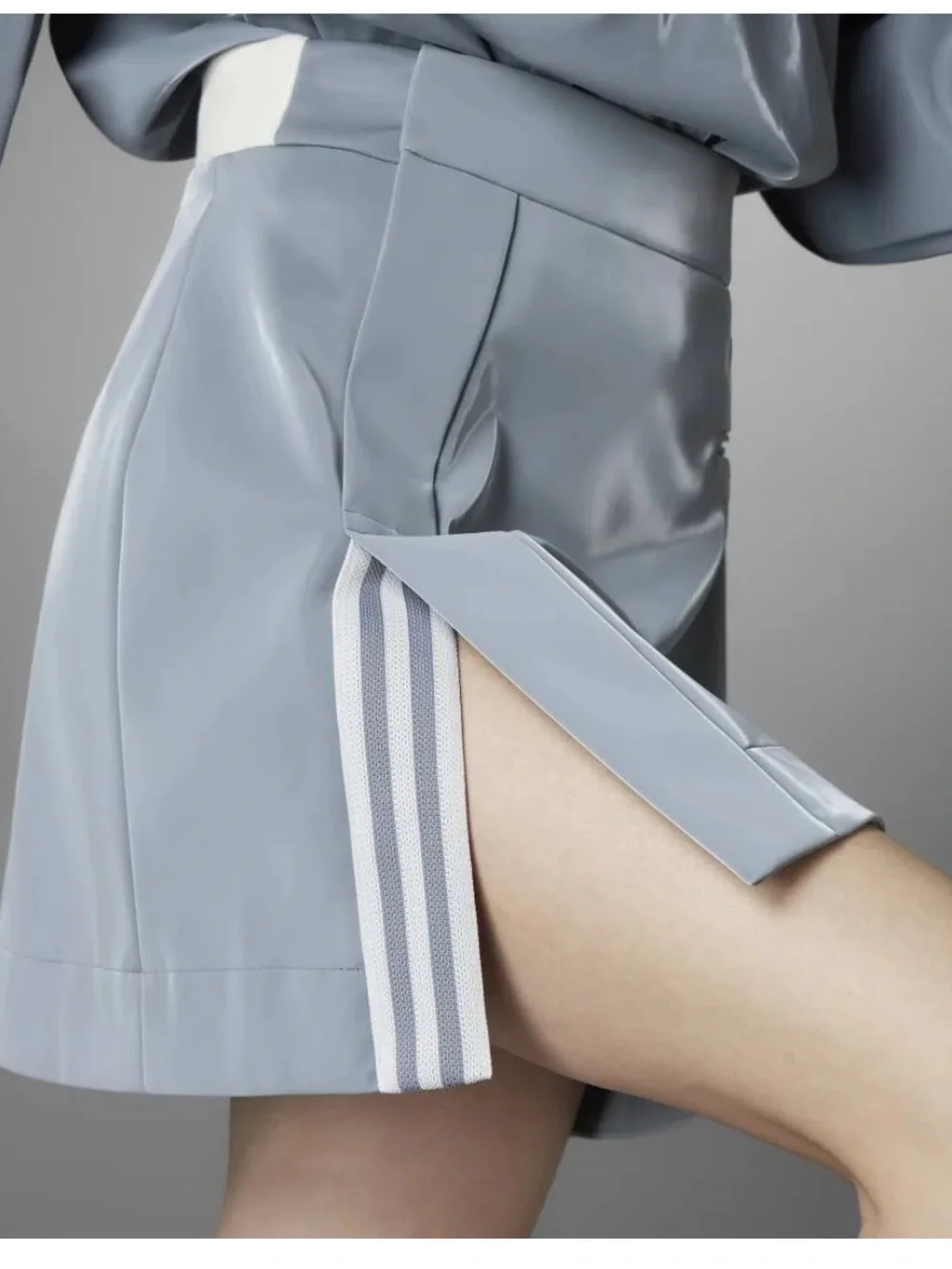 Adidas Blue Version high shine skirt L NWT